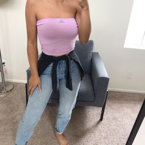 Baby purple adidas tube top